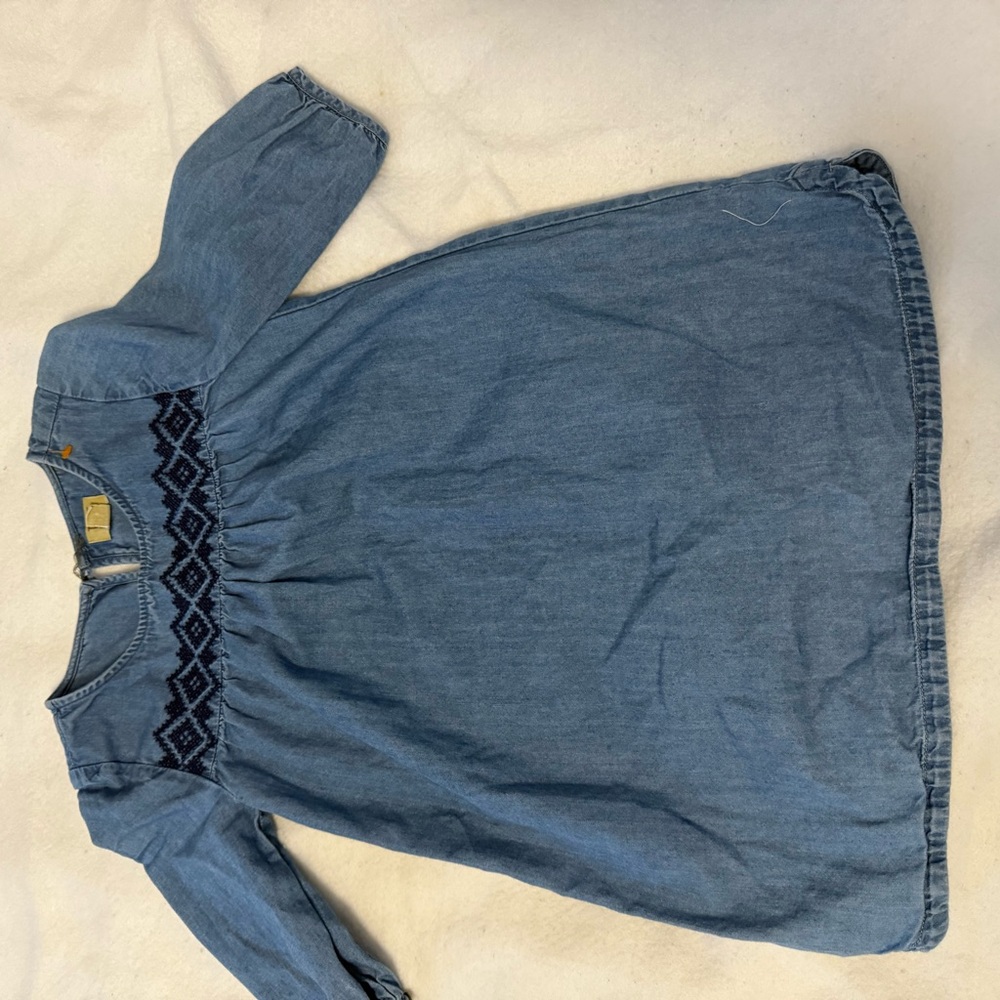 True craft  blue Dress with Embroidered Detail